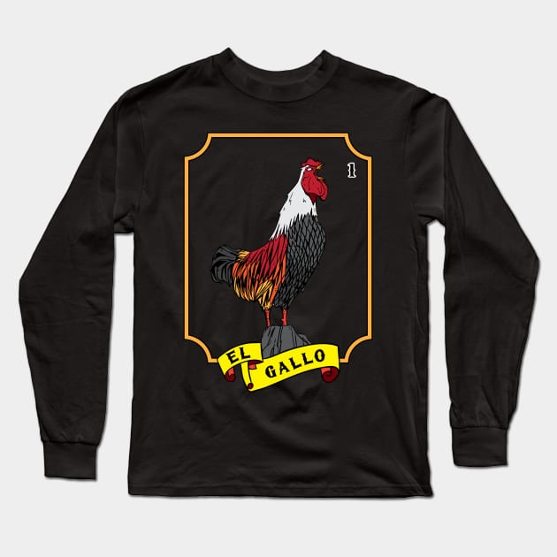 LOTERÍA: El Gallo Mexican Gift Long Sleeve T-Shirt by woormle